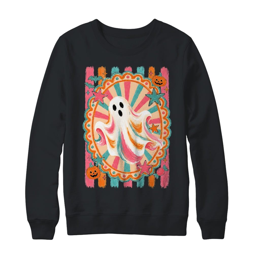 Halloween Ghost Rustic Vintage Stripes Fall Autumn Graphic Shirt & Sweatshirt | siriusteestore
