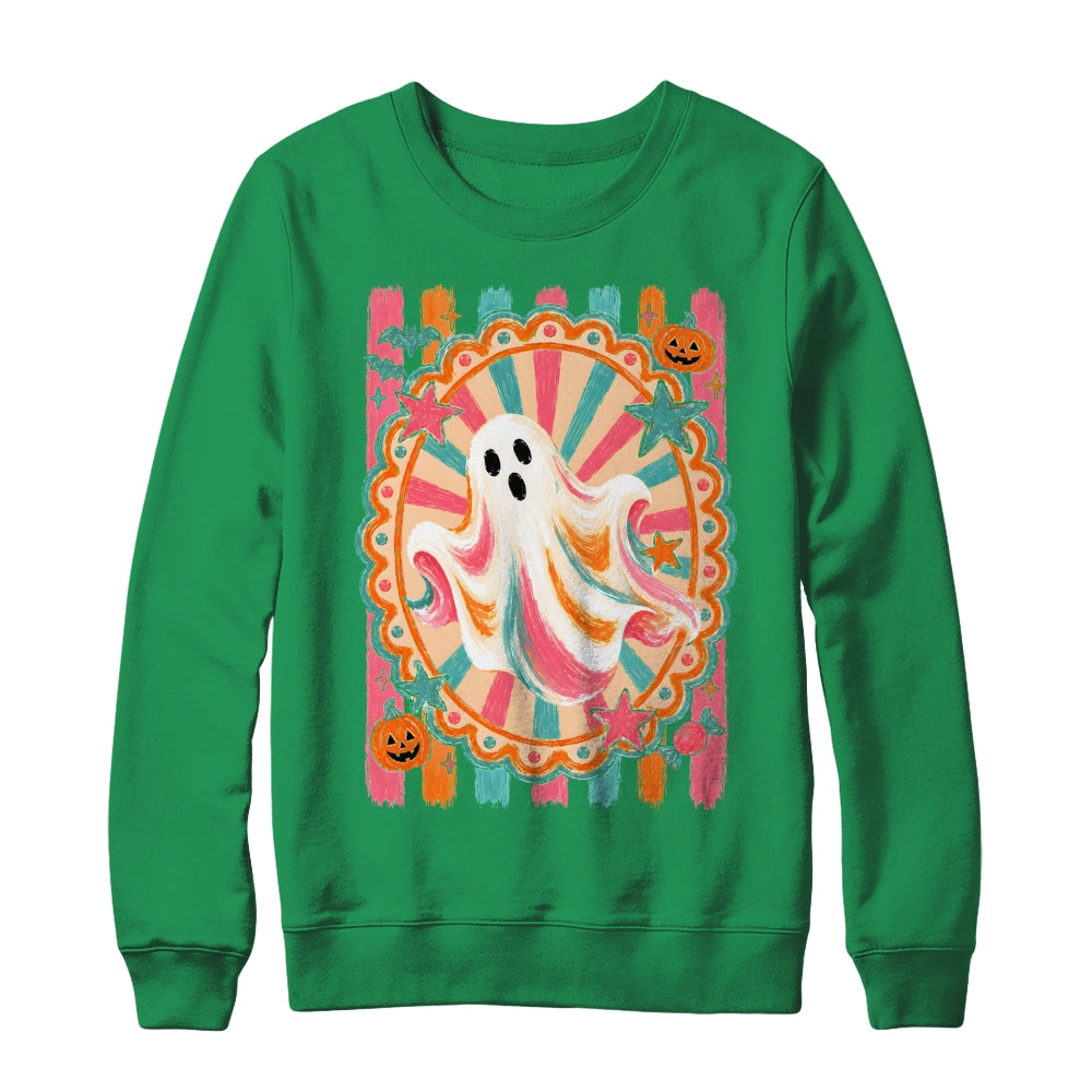 Halloween Ghost Rustic Vintage Stripes Fall Autumn Graphic Shirt & Sweatshirt | siriusteestore