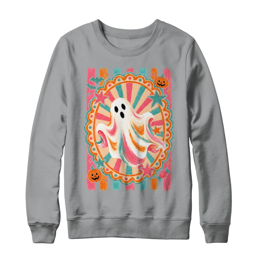 Halloween Ghost Rustic Vintage Stripes Fall Autumn Graphic Shirt & Sweatshirt | siriusteestore
