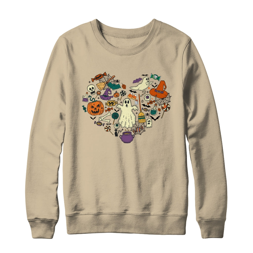 Halloween Heart Women Cute Vintage Graphic Halloween Party Shirt & Sweatshirt | siriusteestore
