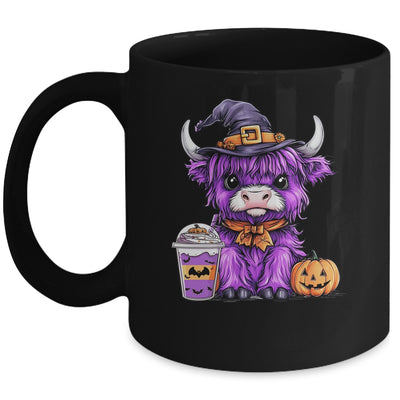 Halloween Highland Cow Cute Cow Witch Spooky Season Design Mug | siriusteestore
