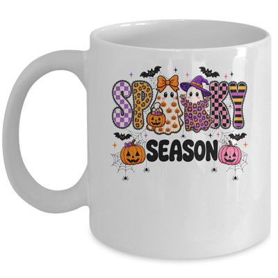 Halloween Leopard Checkered Fall Retro Spooky Ghost Girly Mug | siriusteestore