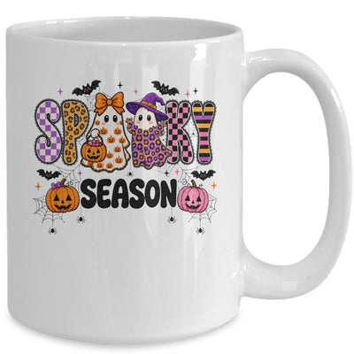 Halloween Leopard Checkered Fall Retro Spooky Ghost Girly Mug | siriusteestore