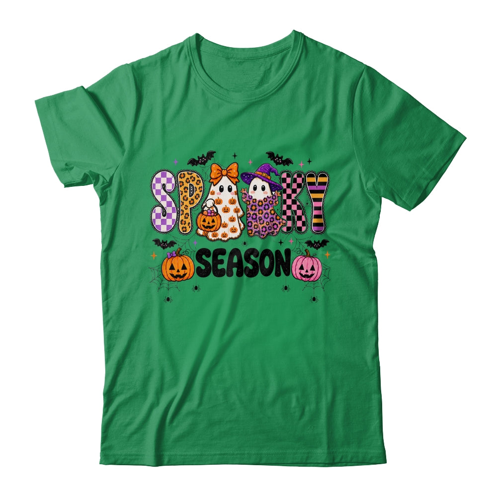 Halloween Leopard Checkered Fall Retro Spooky Ghost Girly Shirt & Sweatshirt | siriusteestore