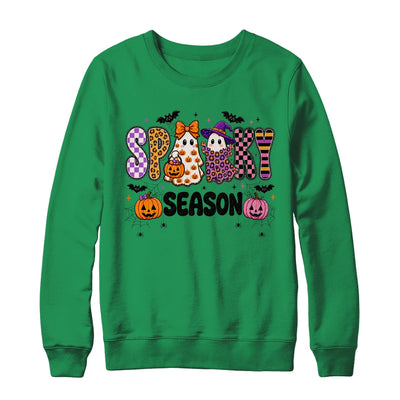 Halloween Leopard Checkered Fall Retro Spooky Ghost Girly Shirt & Sweatshirt | siriusteestore