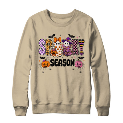Halloween Leopard Checkered Fall Retro Spooky Ghost Girly Shirt & Sweatshirt | siriusteestore