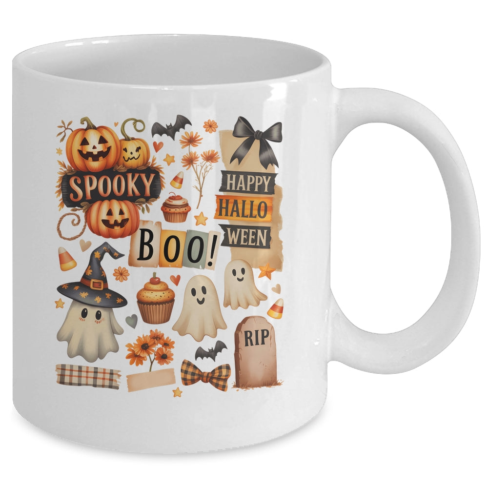 Halloween Pumpkin Boho Floral Fall Autumn Spooky Season Mug | siriusteestore