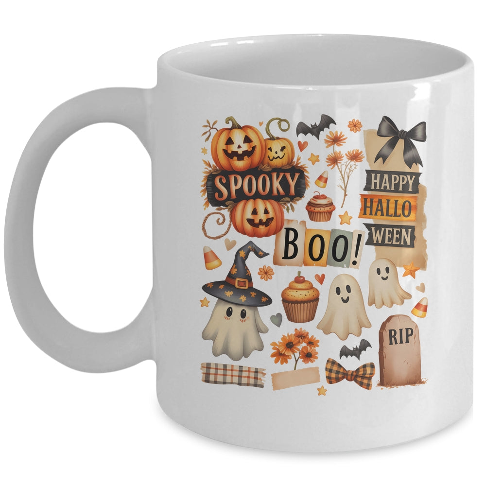 Halloween Pumpkin Boho Floral Fall Autumn Spooky Season Mug | siriusteestore