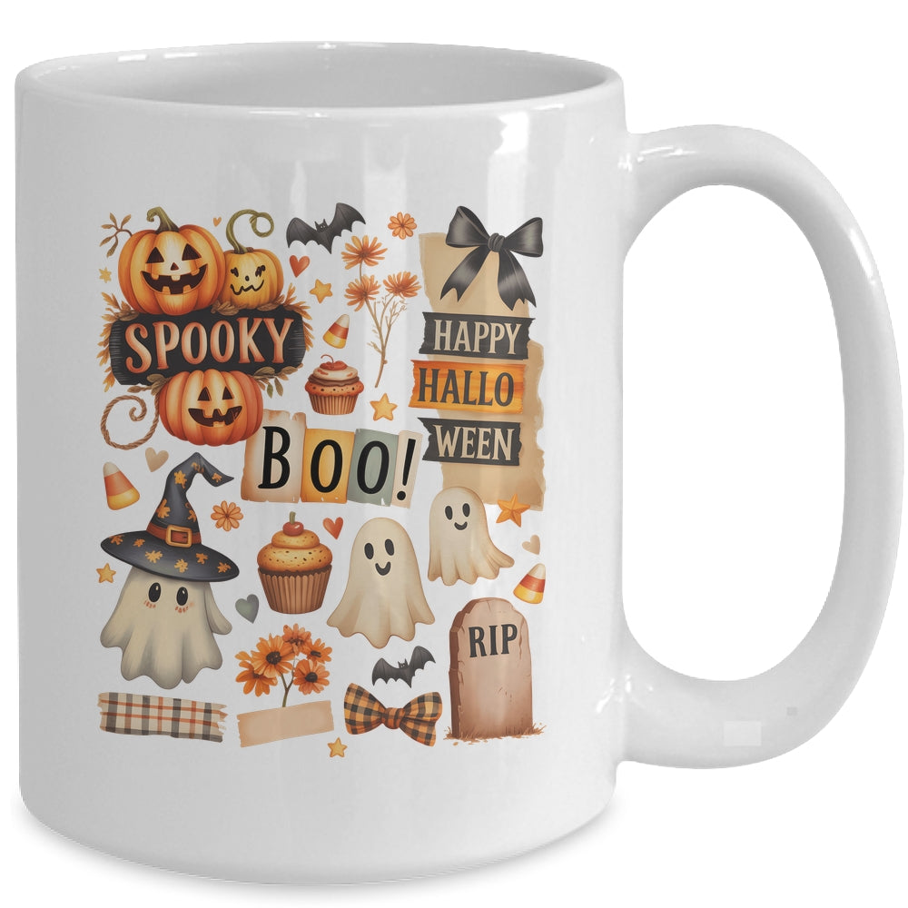 Halloween Pumpkin Boho Floral Fall Autumn Spooky Season Mug | siriusteestore