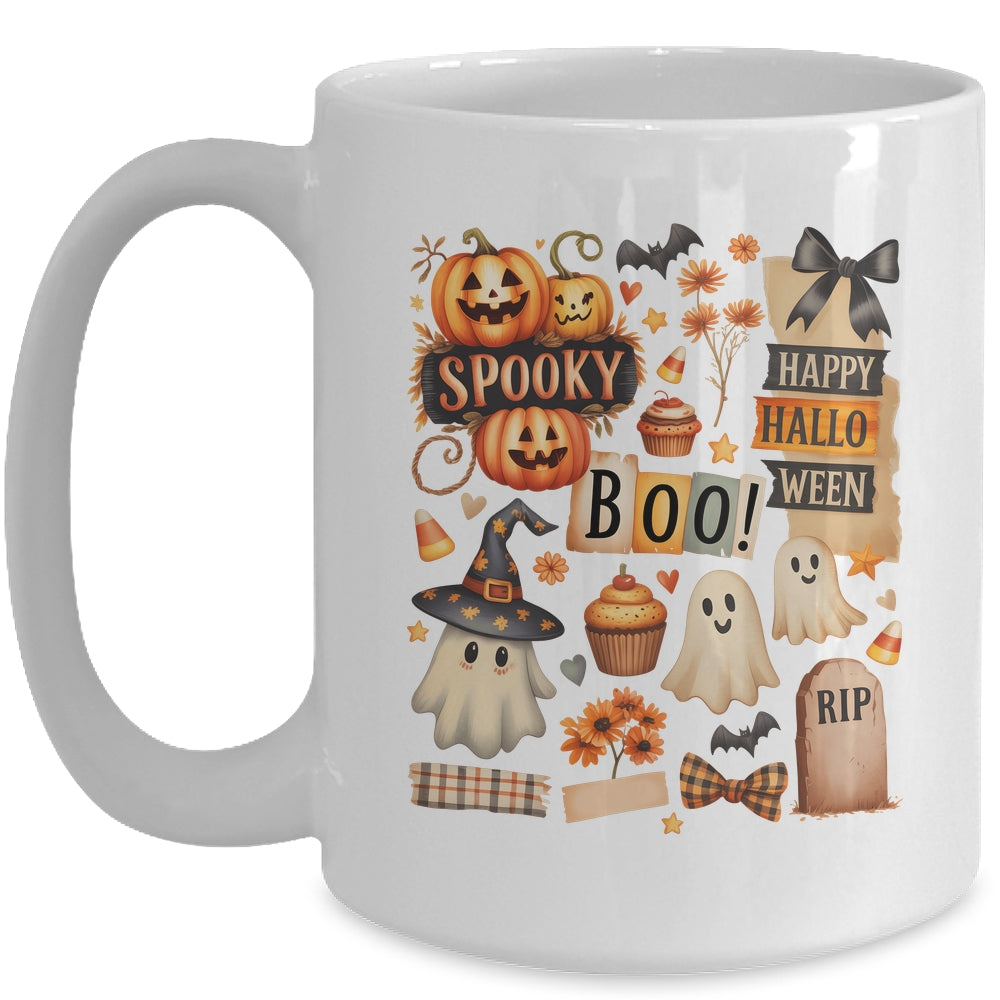 Halloween Pumpkin Boho Floral Fall Autumn Spooky Season Mug | siriusteestore