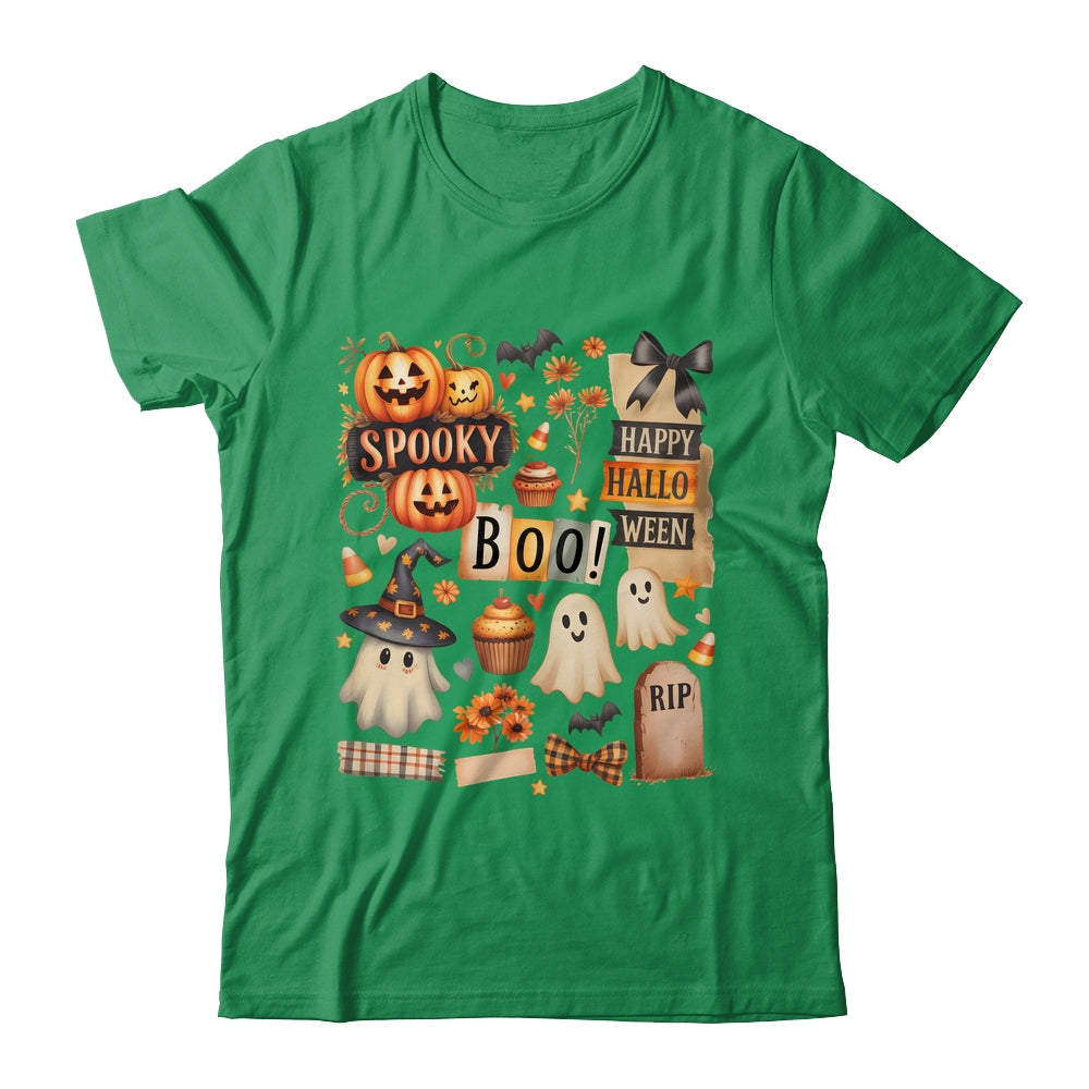 Halloween Pumpkin Boho Floral Fall Autumn Spooky Season Shirt & Sweatshirt | siriusteestore