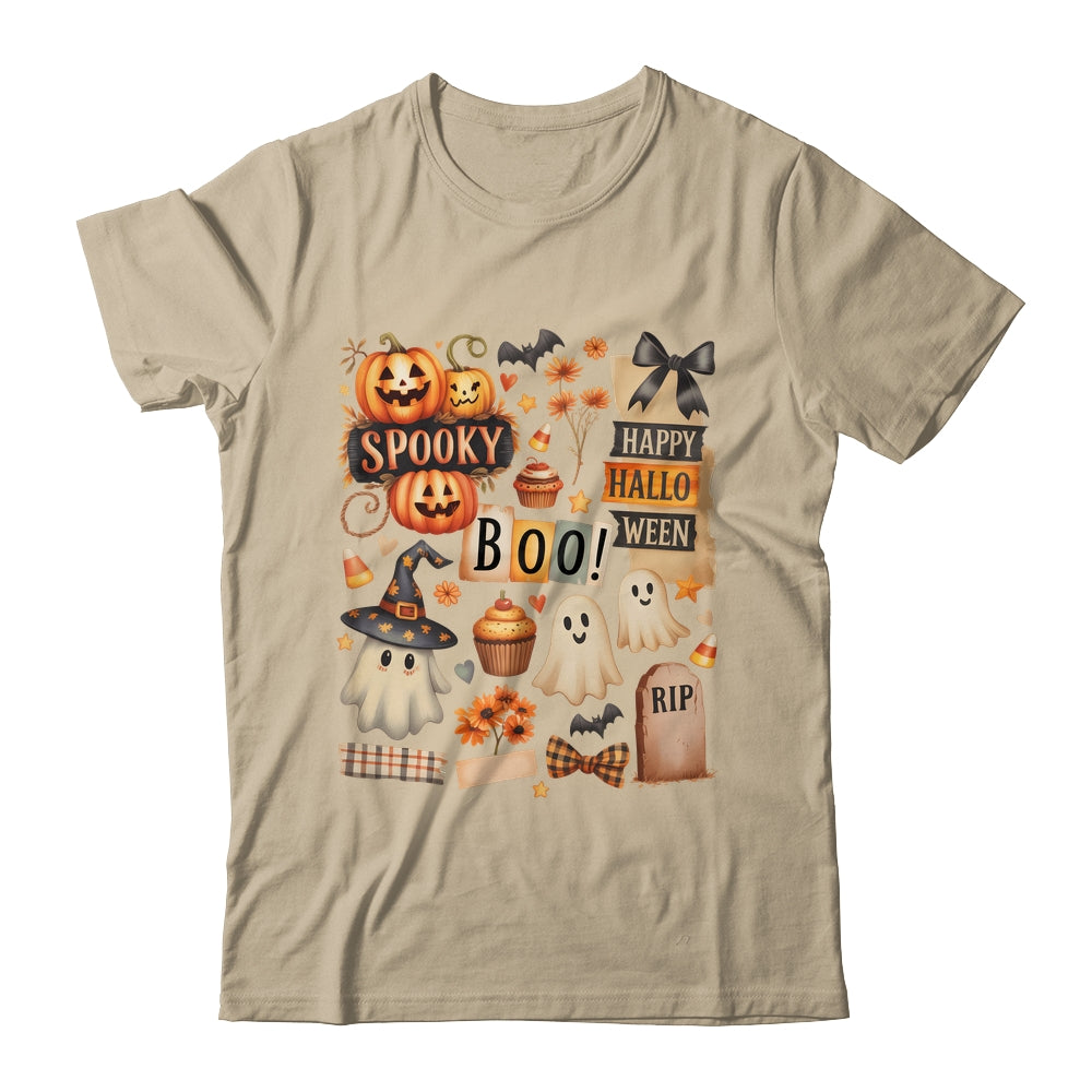 Halloween Pumpkin Boho Floral Fall Autumn Spooky Season Shirt & Sweatshirt | siriusteestore