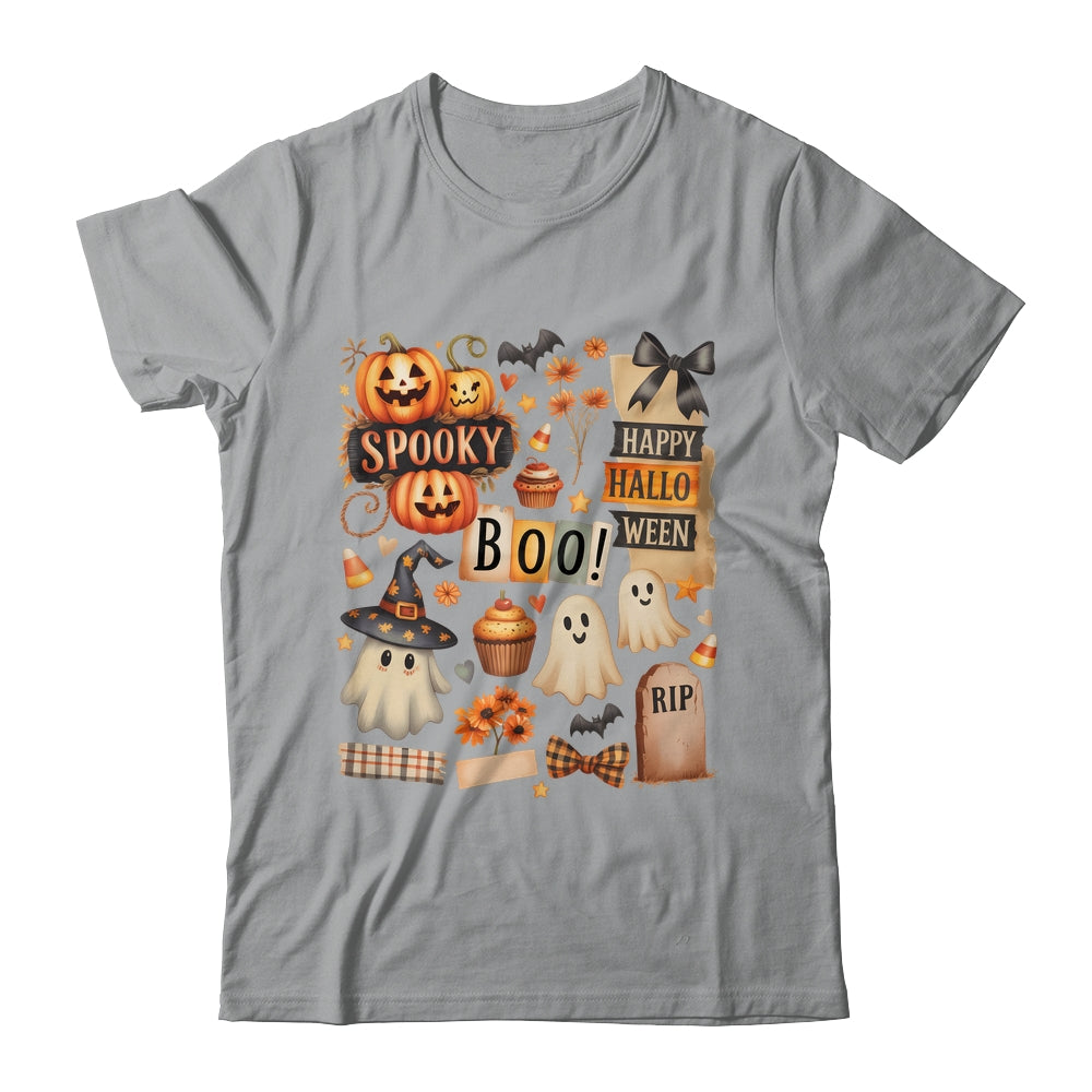 Halloween Pumpkin Boho Floral Fall Autumn Spooky Season Shirt & Sweatshirt | siriusteestore