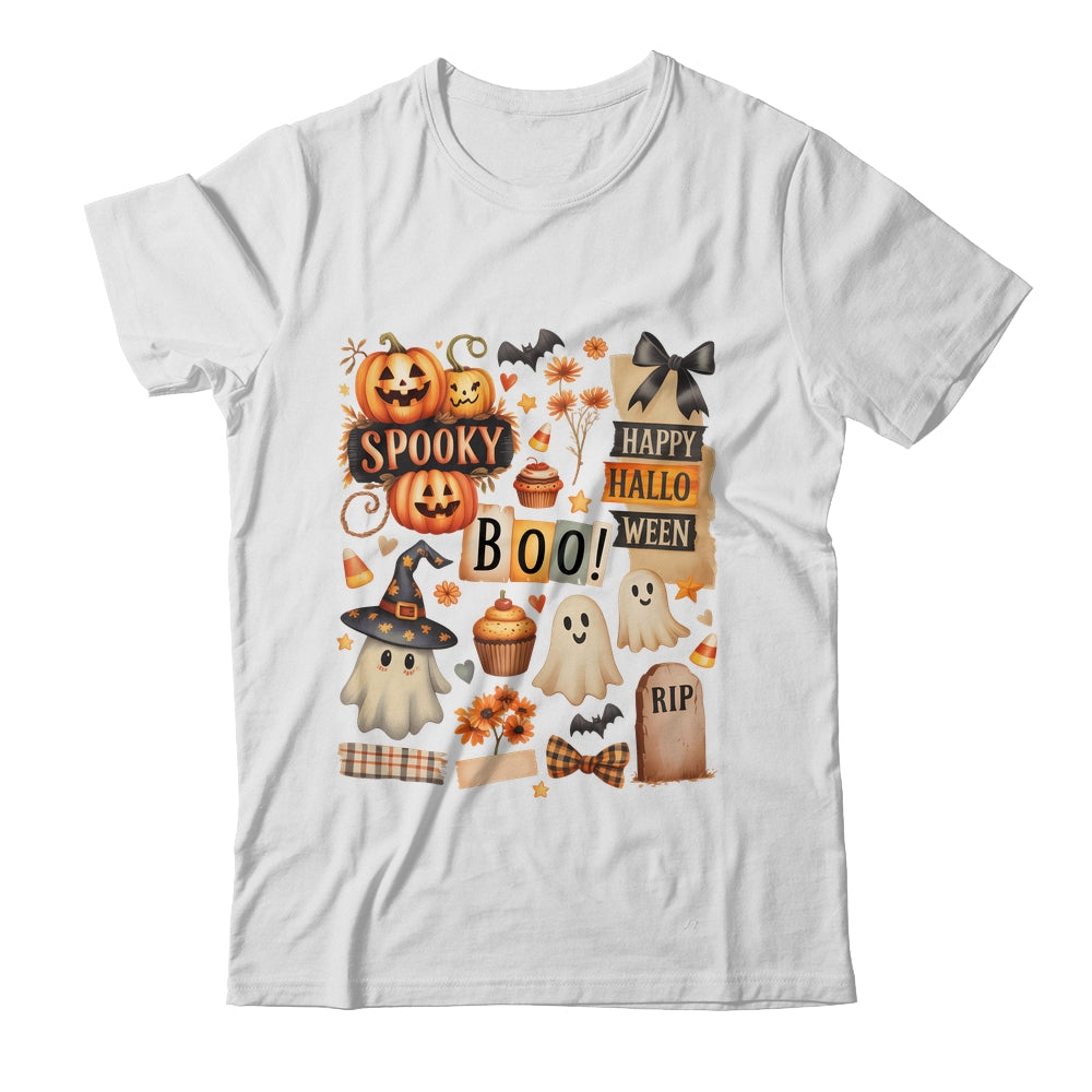 Halloween Pumpkin Boho Floral Fall Autumn Spooky Season Shirt & Sweatshirt | siriusteestore