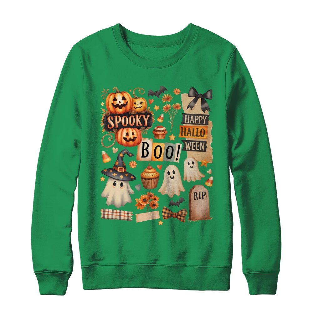 Halloween Pumpkin Boho Floral Fall Autumn Spooky Season Shirt & Sweatshirt | siriusteestore