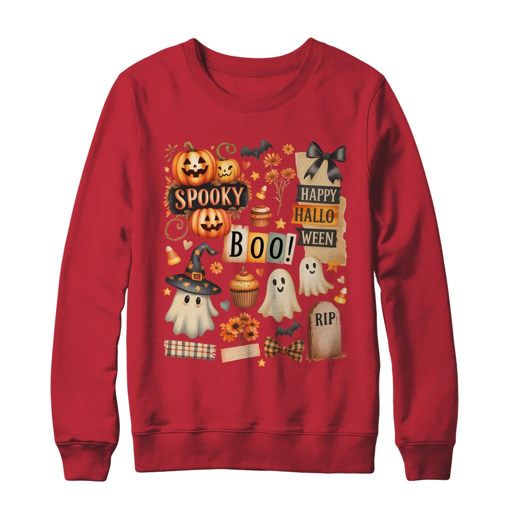 Halloween Pumpkin Boho Floral Fall Autumn Spooky Season Shirt & Sweatshirt | siriusteestore