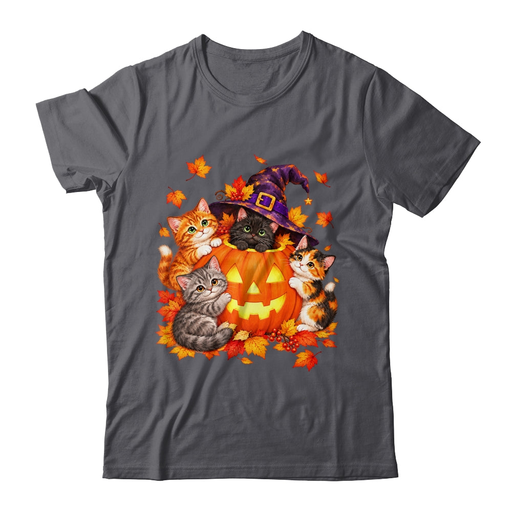 Halloween Pumpkin Cats Witch Hat Cute Kittens Graphic Shirt & Sweatshirt | siriusteestore