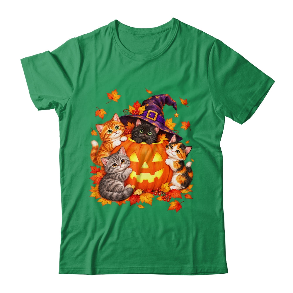 Halloween Pumpkin Cats Witch Hat Cute Kittens Graphic Shirt & Sweatshirt | siriusteestore