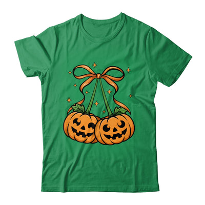 Halloween Pumpkin Cherries Fall Autumn Girly Coquette Bow Shirt & Sweatshirt | siriusteestore