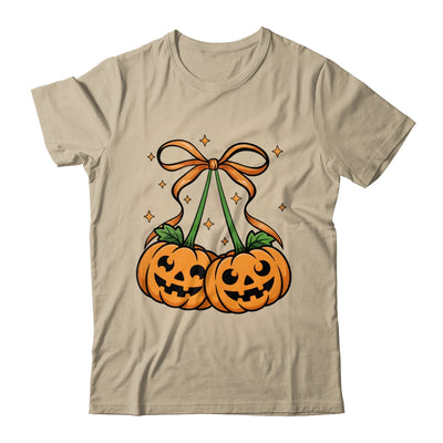 Halloween Pumpkin Cherries Fall Autumn Girly Coquette Bow Shirt & Sweatshirt | siriusteestore