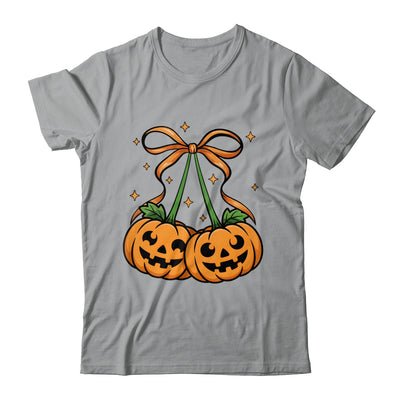 Halloween Pumpkin Cherries Fall Autumn Girly Coquette Bow Shirt & Sweatshirt | siriusteestore