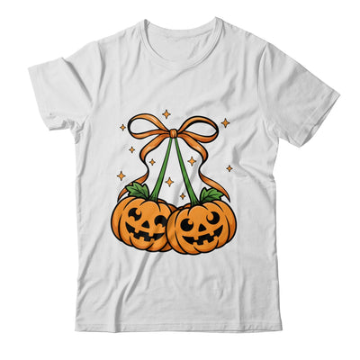 Halloween Pumpkin Cherries Fall Autumn Girly Coquette Bow Shirt & Sweatshirt | siriusteestore