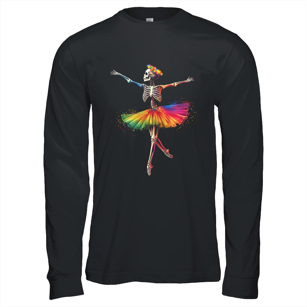 Halloween Skeleton Dancing Rainbow Ballerina Girls Women Shirt & Hoodie | siriusteestore