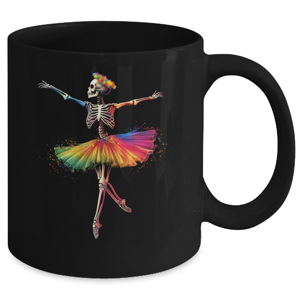 Halloween Skeleton Dancing Rainbow Ballerina Girls Women Mug | siriusteestore