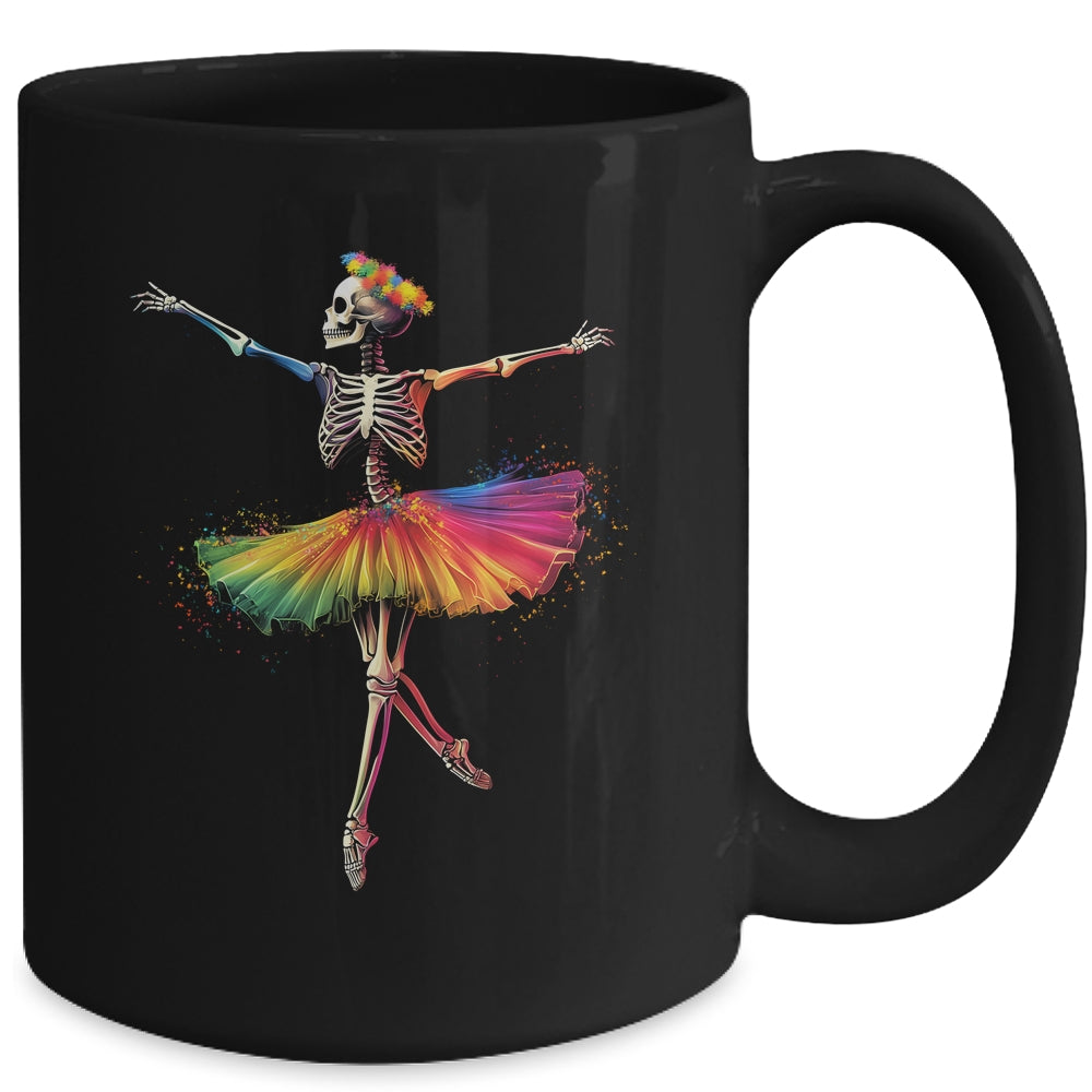 Halloween Skeleton Dancing Rainbow Ballerina Girls Women Mug | siriusteestore