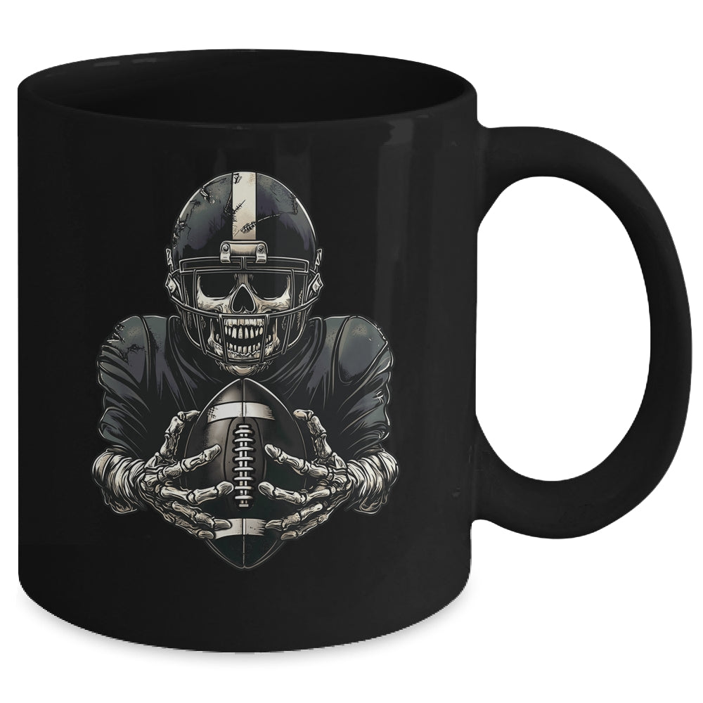 Halloween Skeleton Football Player Spooky Sports Graphic Mug | siriusteestore