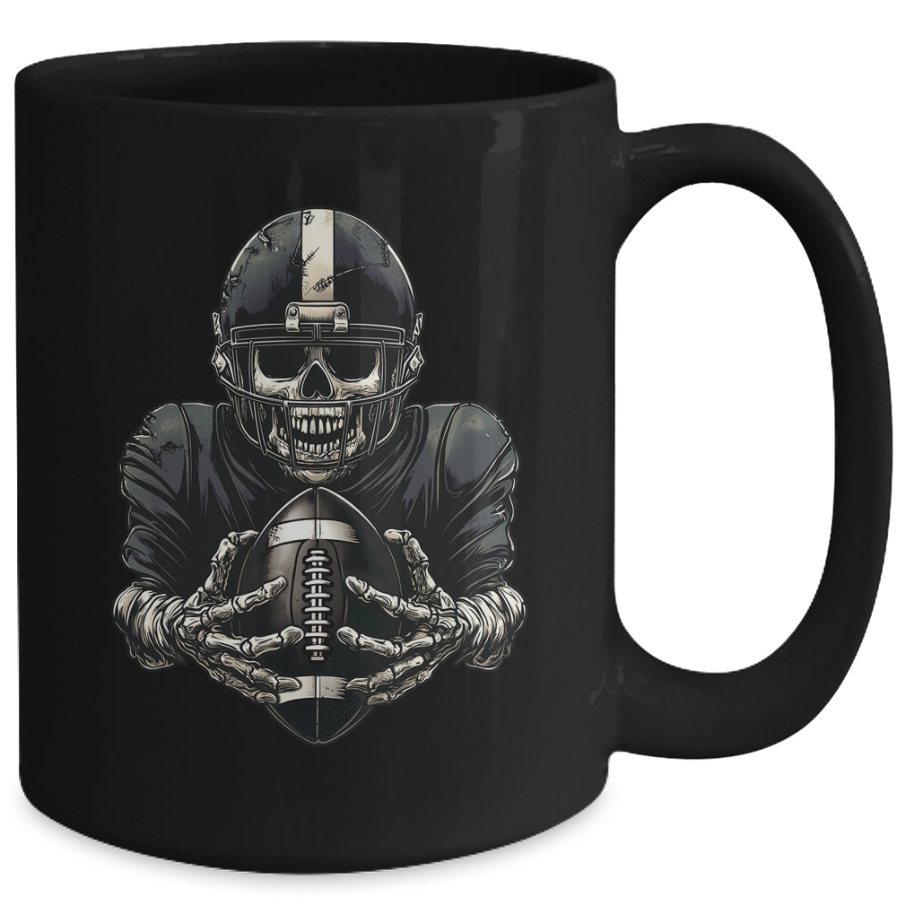 Halloween Skeleton Football Player Spooky Sports Graphic Mug | siriusteestore