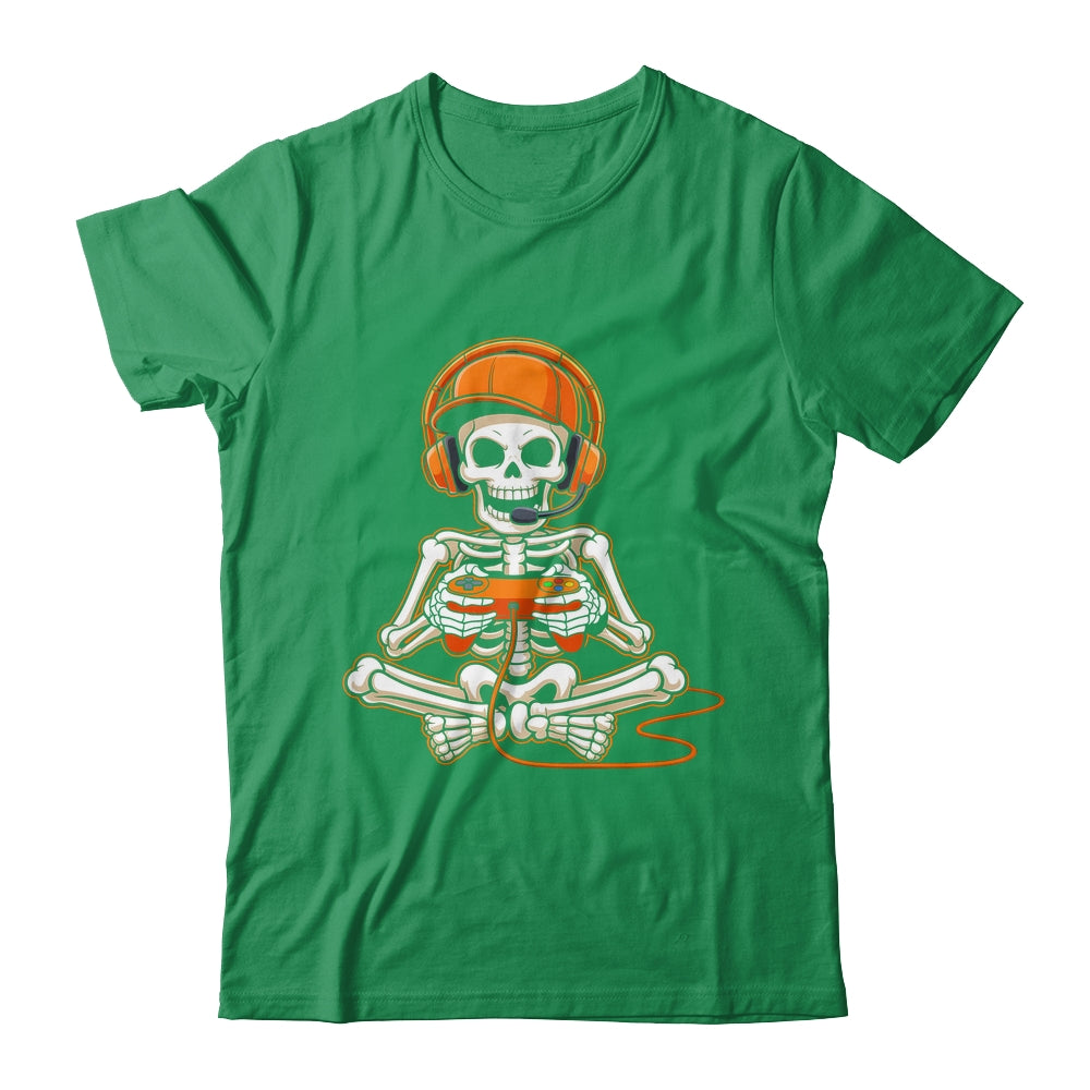 Halloween Skeleton Gamer Video Gaming Boys Men Kids Teens Shirt & Hoodie | siriusteestore