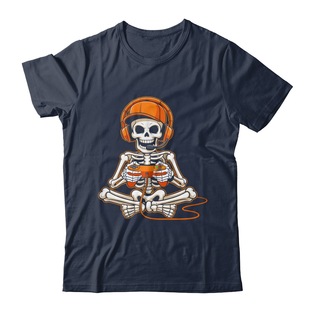 Halloween Skeleton Gamer Video Gaming Boys Men Kids Teens Shirt & Hoodie | siriusteestore