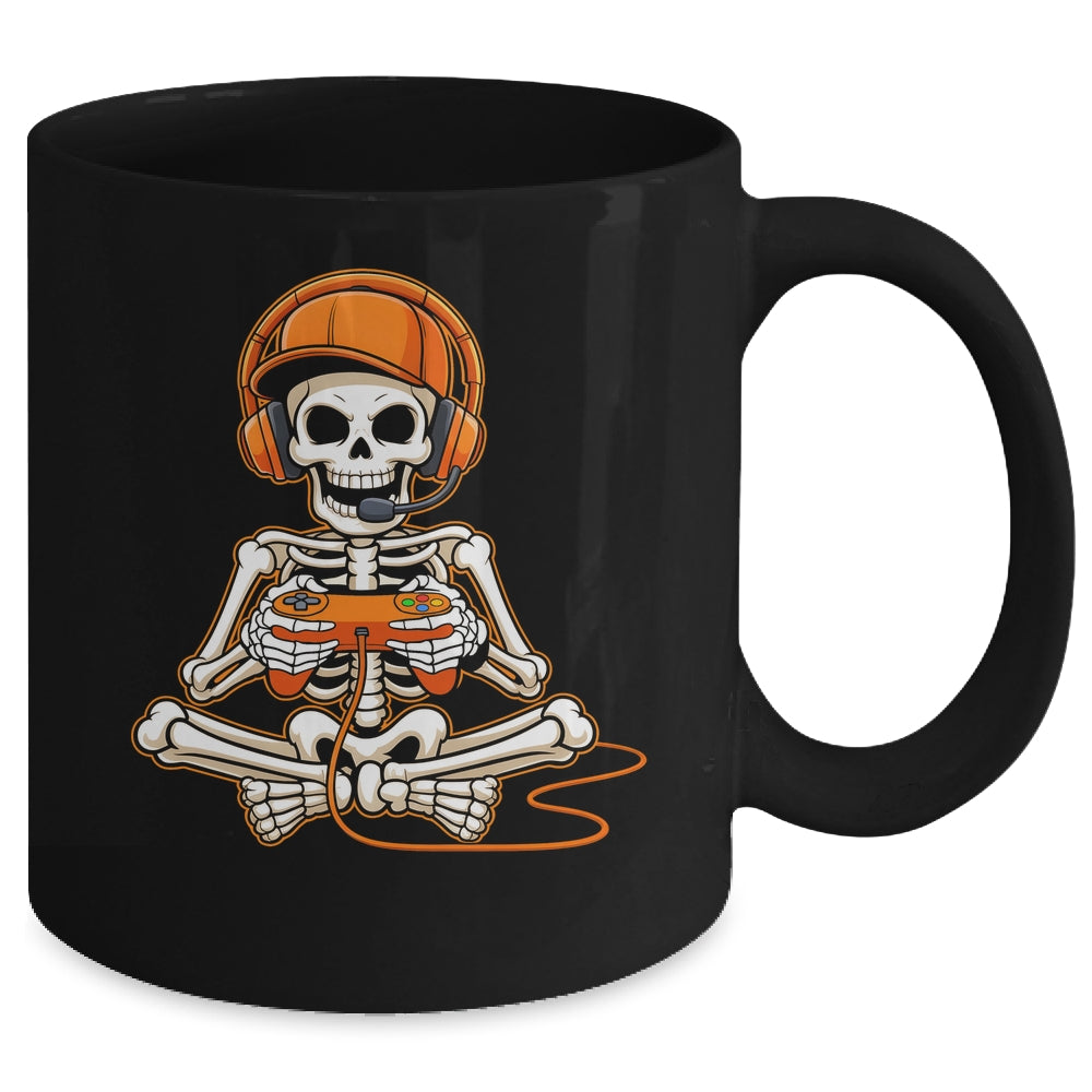 Halloween Skeleton Gamer Video Gaming Boys Men Kids Teens Mug | siriusteestore