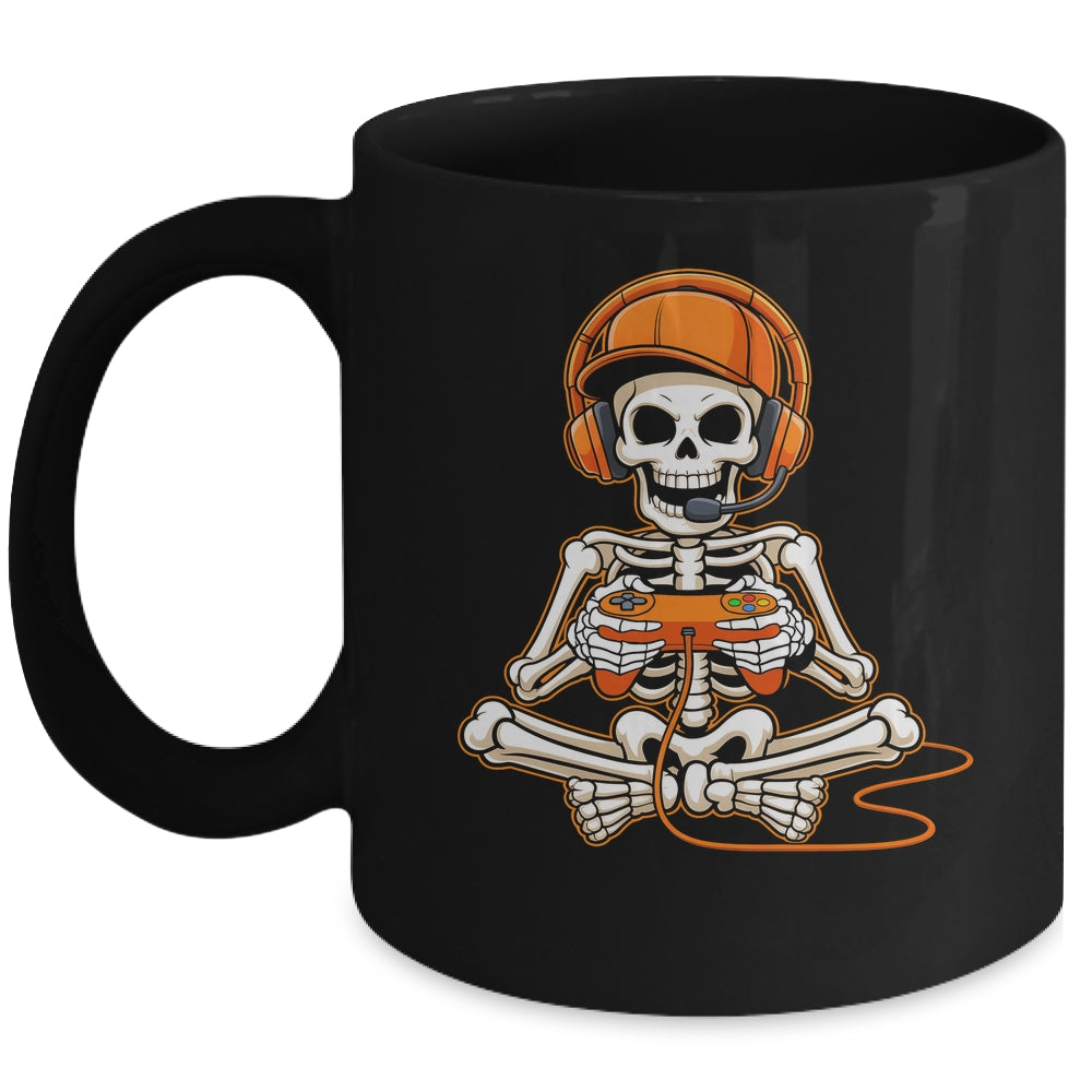 Halloween Skeleton Gamer Video Gaming Boys Men Kids Teens Mug | siriusteestore