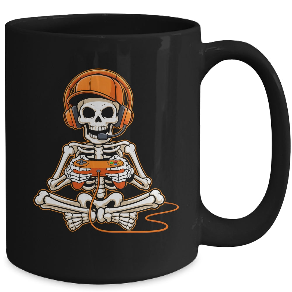 Halloween Skeleton Gamer Video Gaming Boys Men Kids Teens Mug | siriusteestore