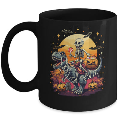 Halloween Skeleton Riding Mummy Dinosaur T Rex Kids Boys Men Mug | siriusteestore