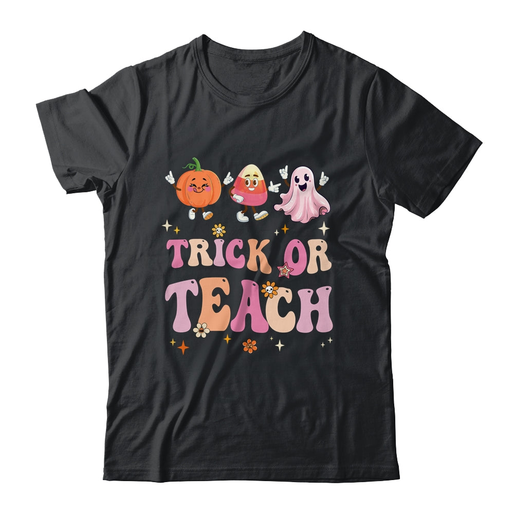 Halloween Teacher Trick Or Teach Funny Ghost Cute Pumpkin Shirt & Sweatshirt | siriusteestore