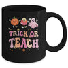 Halloween Teacher Trick Or Teach Funny Ghost Cute Pumpkin Mug | siriusteestore