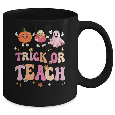 Halloween Teacher Trick Or Teach Funny Ghost Cute Pumpkin Mug | siriusteestore