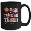 Halloween Teacher Trick Or Teach Funny Ghost Cute Pumpkin Mug | siriusteestore