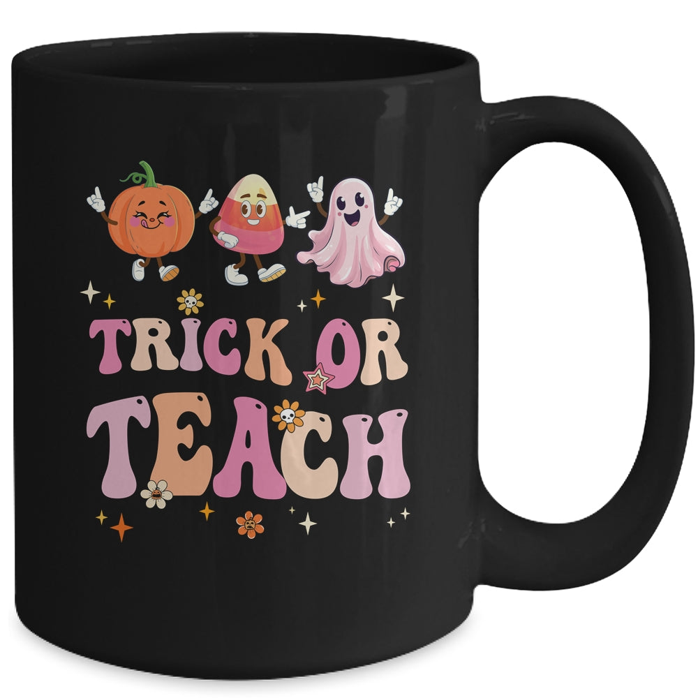 Halloween Teacher Trick Or Teach Funny Ghost Cute Pumpkin Mug | siriusteestore