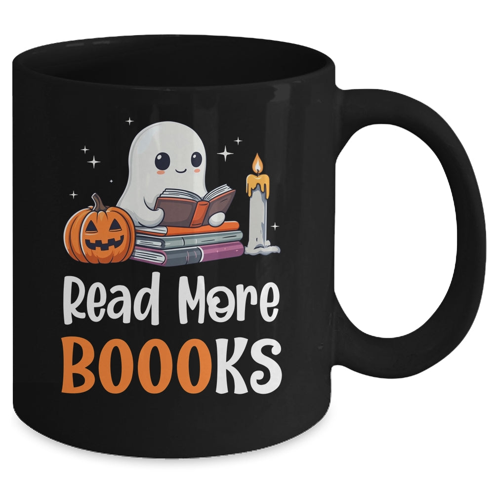 Halloween Teacher Women Cute Reading Ghost Read More Books Mug | siriusteestore
