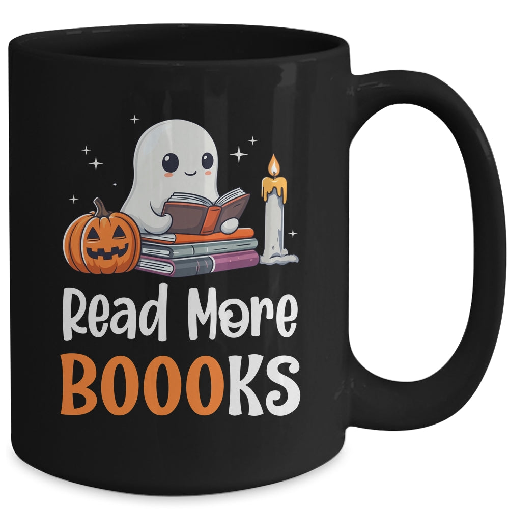 Halloween Teacher Women Cute Reading Ghost Read More Books Mug | siriusteestore