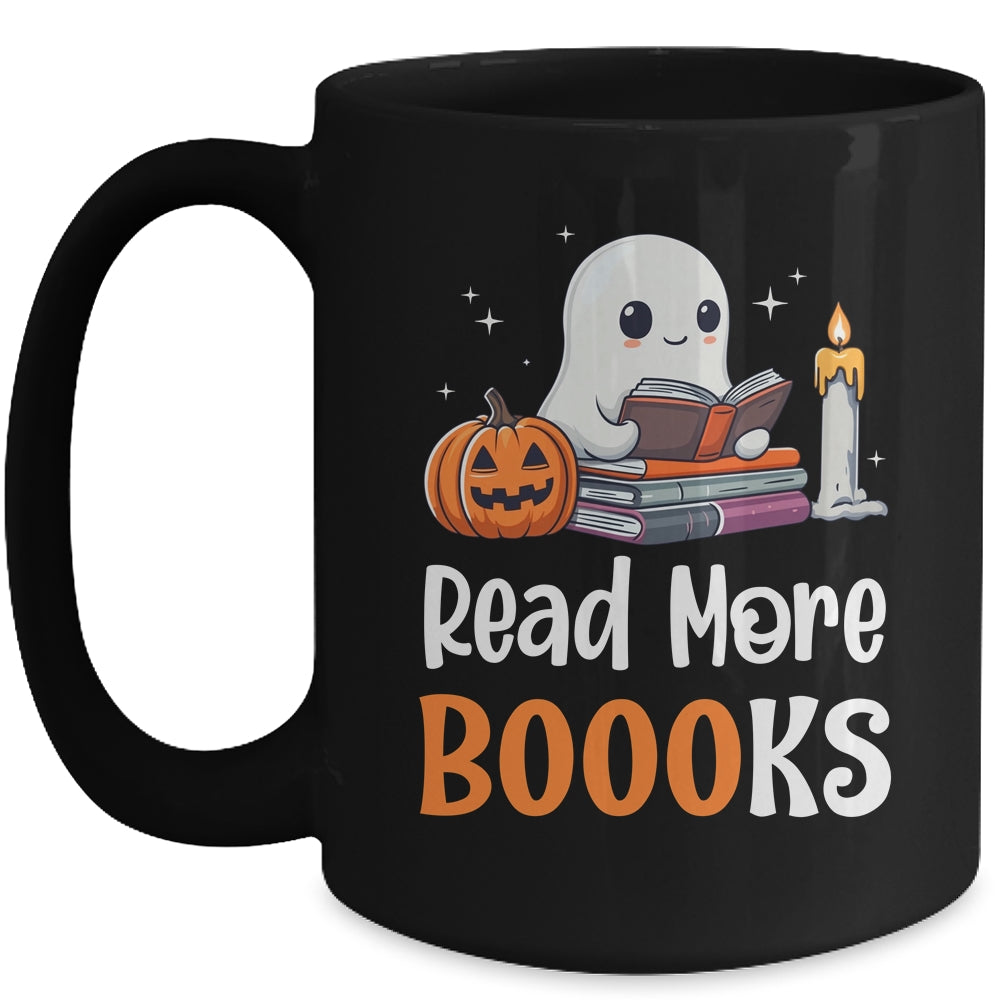 Halloween Teacher Women Cute Reading Ghost Read More Books Mug | siriusteestore