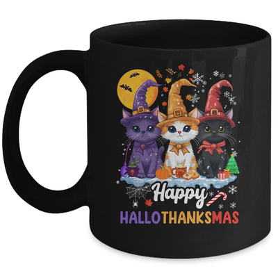 Halloween Thanksgiving Christmas 2024 Hallothanksmas Cats Mug | siriusteestore