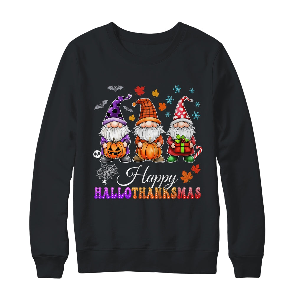 Halloween Thanksgiving Christmas Gnomes Happy HalloThanksMas Shirt & Sweatshirt | siriusteestore