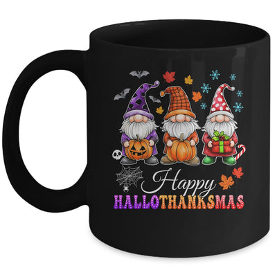Halloween Thanksgiving Christmas Gnomes Happy HalloThanksMas Mug | siriusteestore