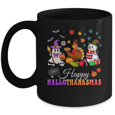 Halloween Thanksgiving Christmas Happy HalloThanksMas Kids Mug | siriusteestore