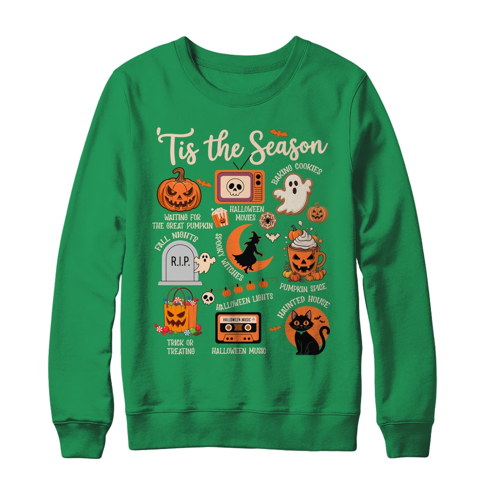 Halloween Tis The Season Spooky Witch Pumpkin Fall Retro Shirt & Sweatshirt | siriusteestore